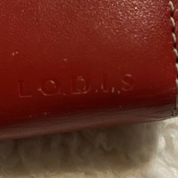Lodis Los Angeles Red Leather Bi-Fold Wallet with Zipper Coin pocket 7" x 3" - Picture 3 of 11